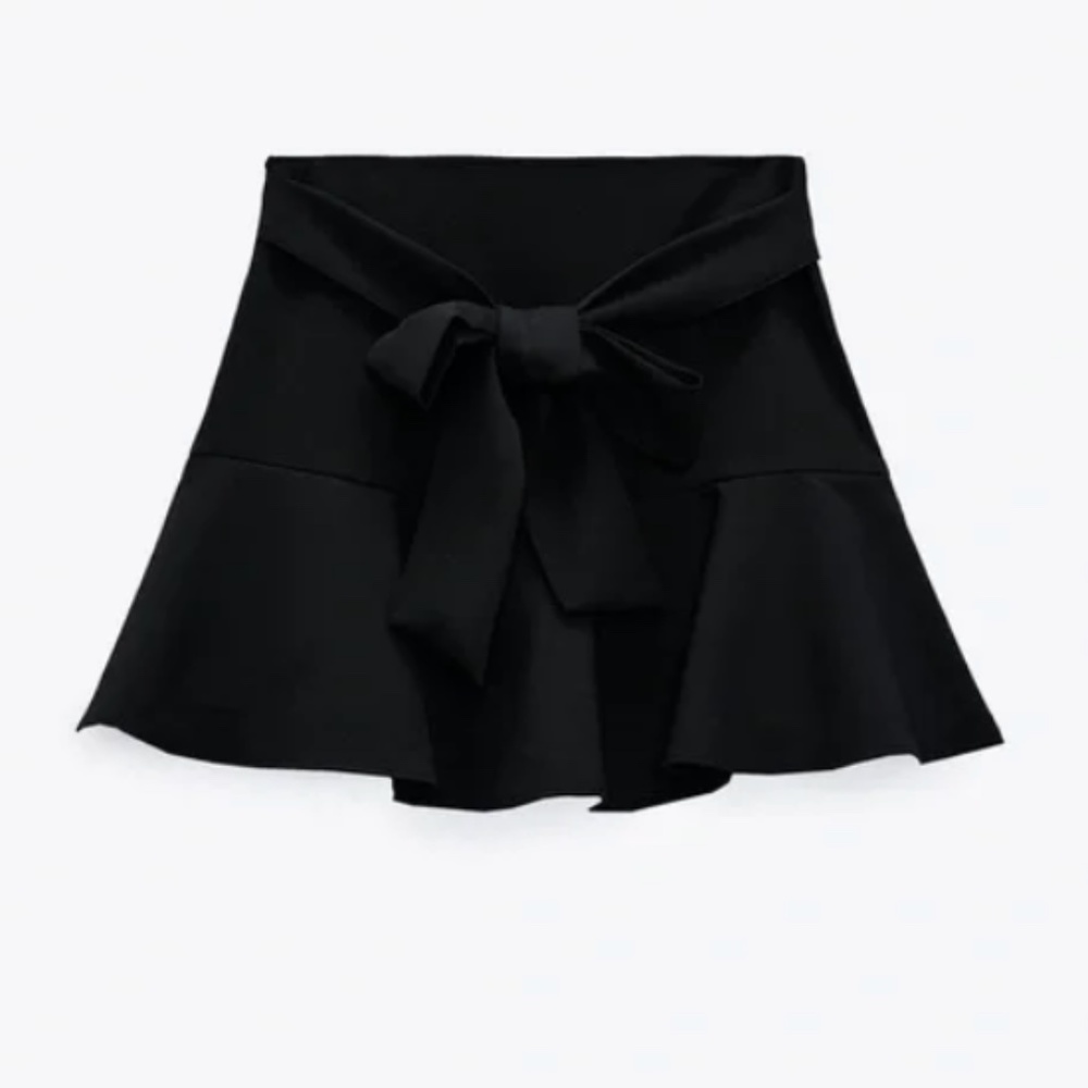Black Zara Bow Tie Skort